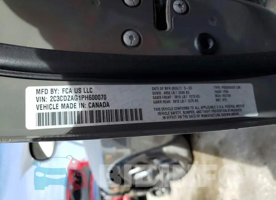 2C3CDZAG1PH600070 Photo# 13
