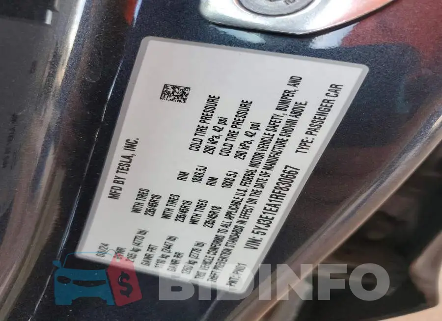 5YJ3E1EA1RF830667 Photo# 12