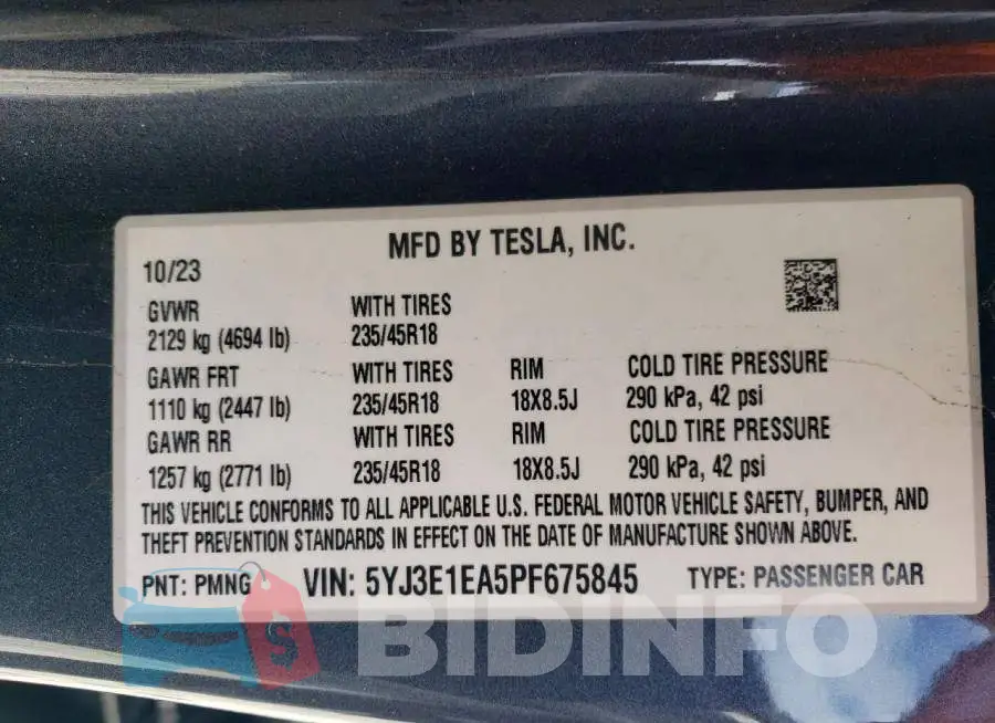 5YJ3E1EA5PF675845 Photo# 13