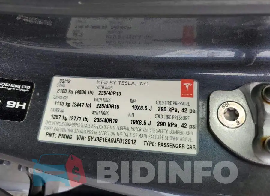 5YJ3E1EA9JF012012 Photo# 12