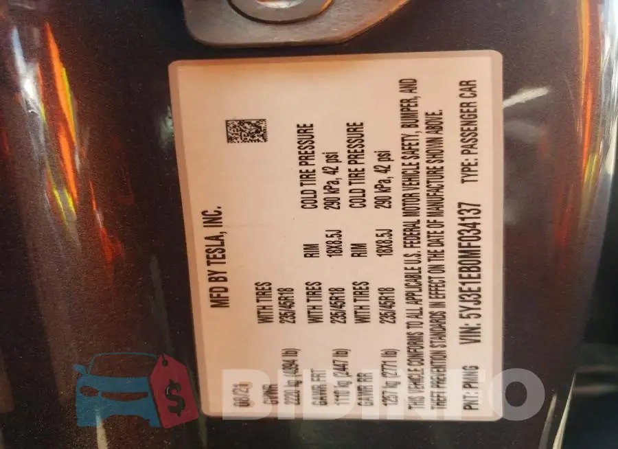 5YJ3E1EB0MF034137 Photo# 12