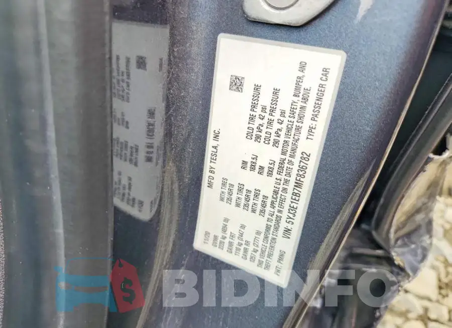 5YJ3E1EB7MF836782 Photo# 12