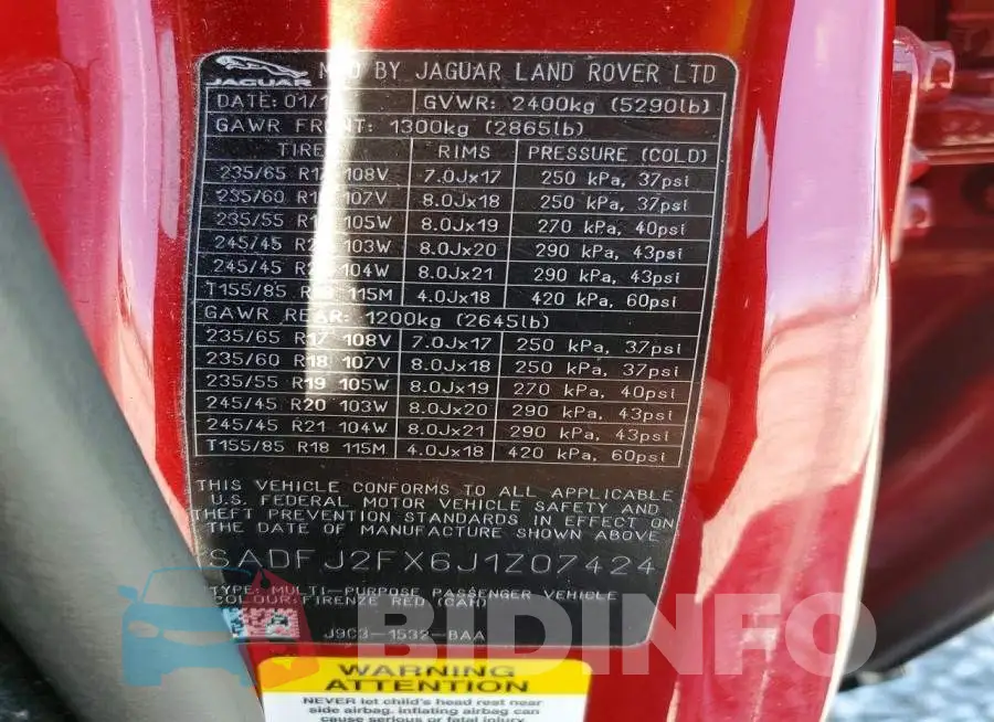 SADFJ2FX6J1Z07424 Photo# 13