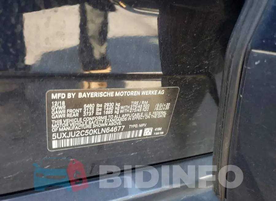 5UXJU2C50KLN64677 Photo# 13
