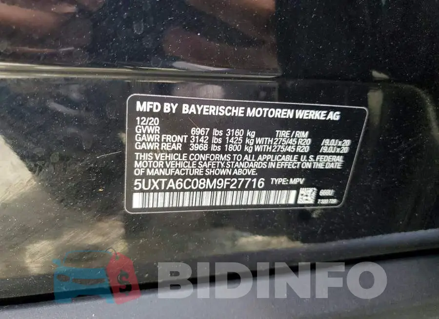 5UXTA6C08M9F27716 Photo# 13