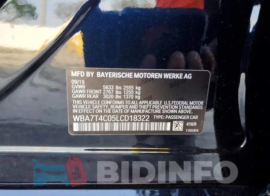 WBA7T4C05LCD18322 Photo# 12