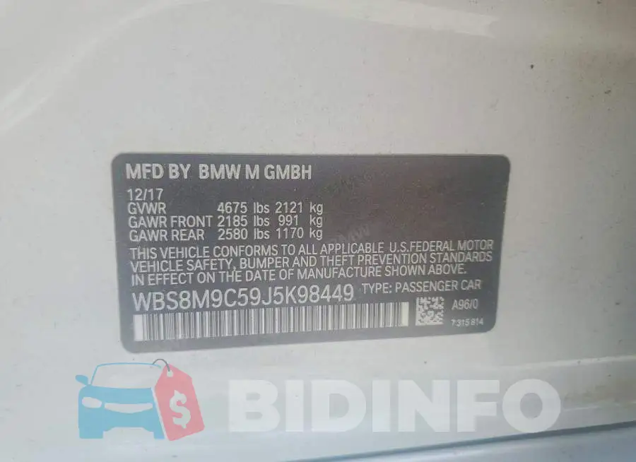 WBS8M9C59J5K98449 Photo# 12