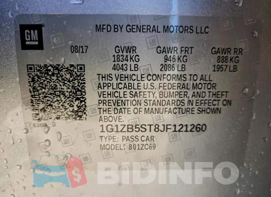 1G1ZB5ST8JF121260 Photo# 13