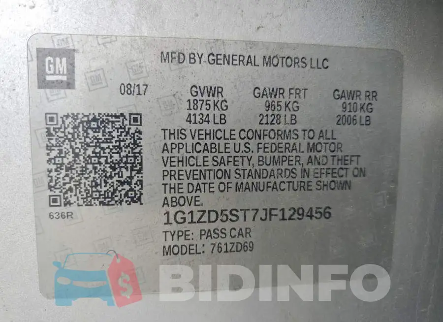 1G1ZD5ST7JF129456 Photo# 13