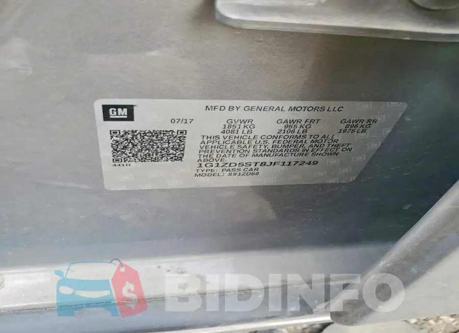 1G1ZD5ST8JF117249 Photo# 12