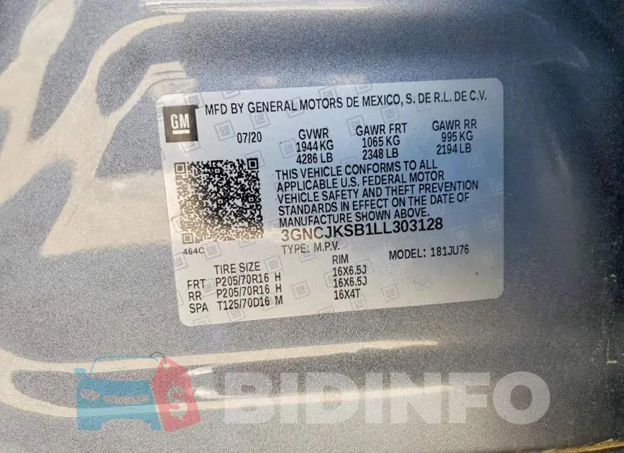 3GNCJKSB1LL303128 Photo# 12
