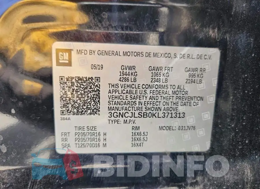 3GNCJLSB0KL371313 Photo# 13