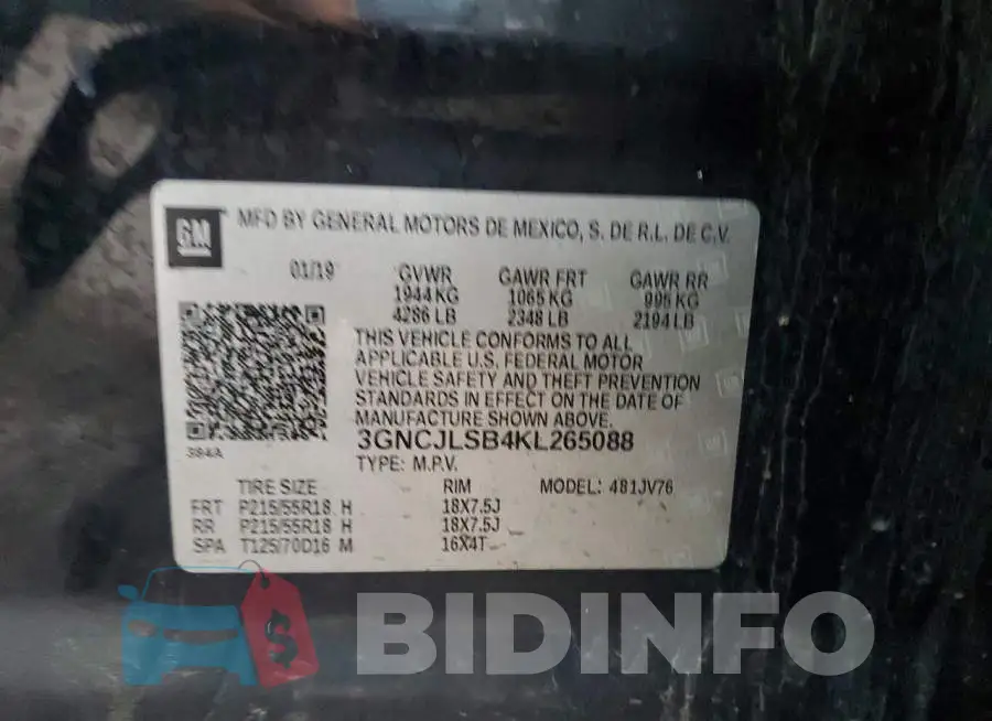 3GNCJLSB4KL265088 Photo# 13