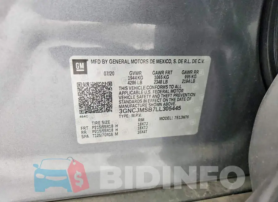 3GNCJMSB7LL305445 Photo# 12