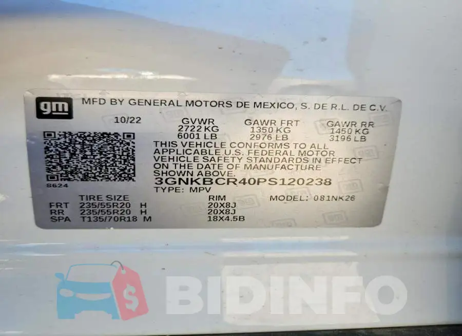 3GNKBCR40PS120238 Photo# 13
