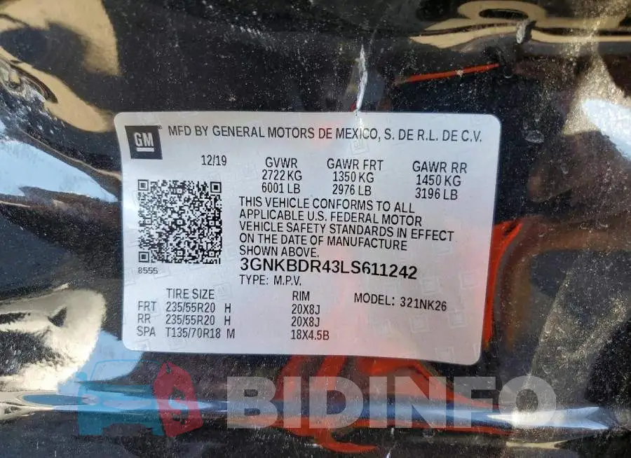 3GNKBDR43LS611242 Photo# 13