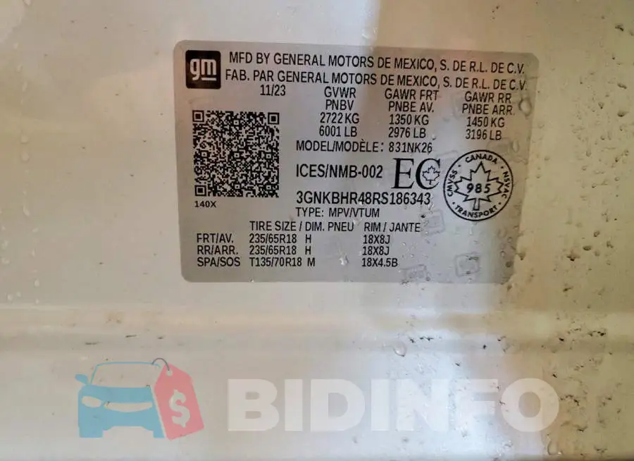 3GNKBHR48RS186343 Photo# 14
