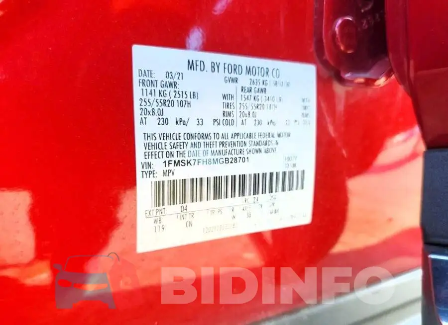 1FMSK7FH8MGB28701 Photo# 13