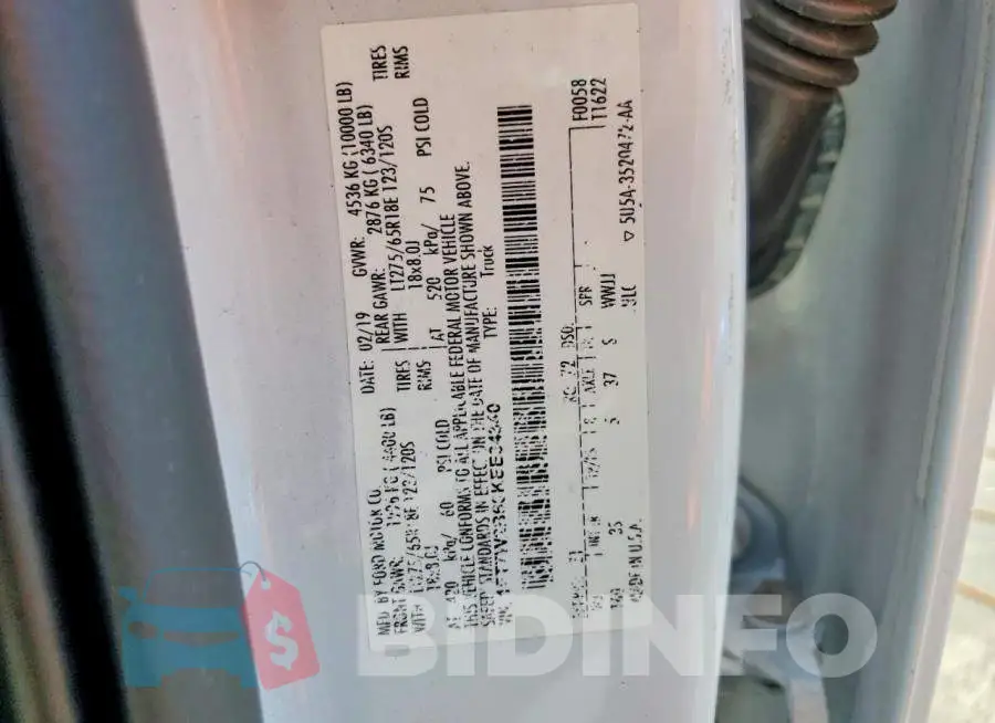 1FT7W2B60KEE34340 Photo# 12