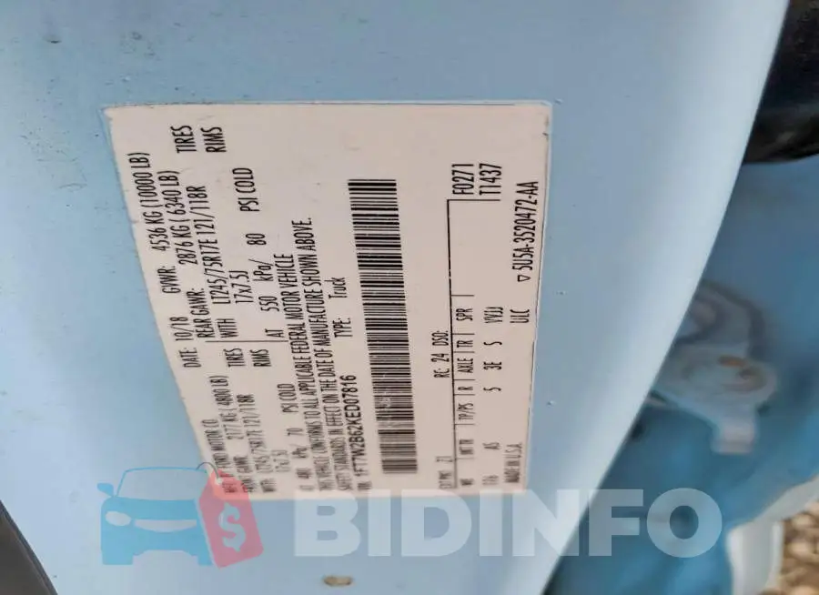 1FT7W2B62KED07816 Photo# 12