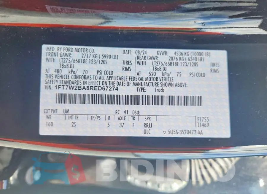 1FT7W2BA8RED67274 Photo# 12