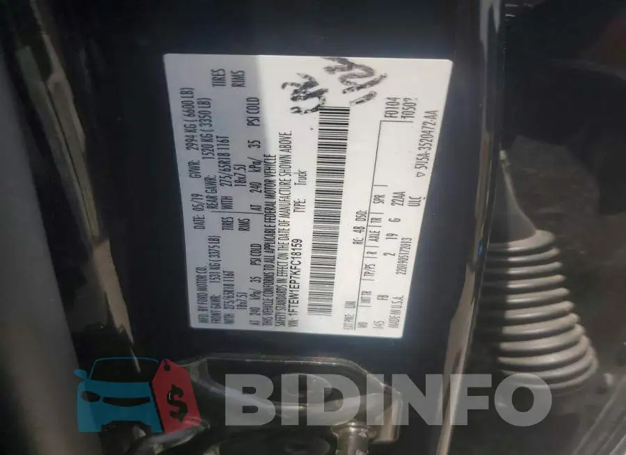 1FTEW1EP7KFC18159 Photo# 12