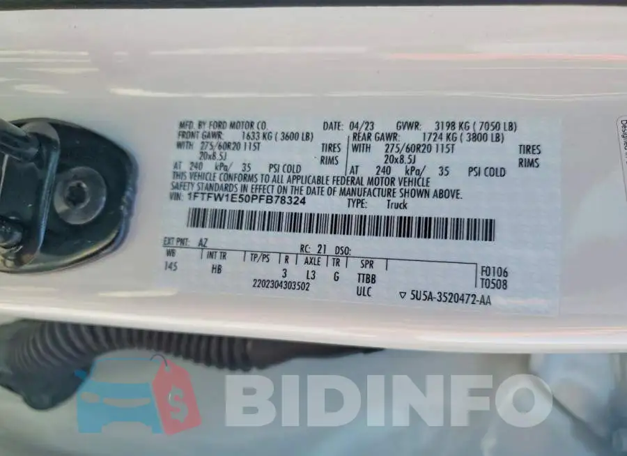 1FTFW1E50PFB78324 Photo# 12