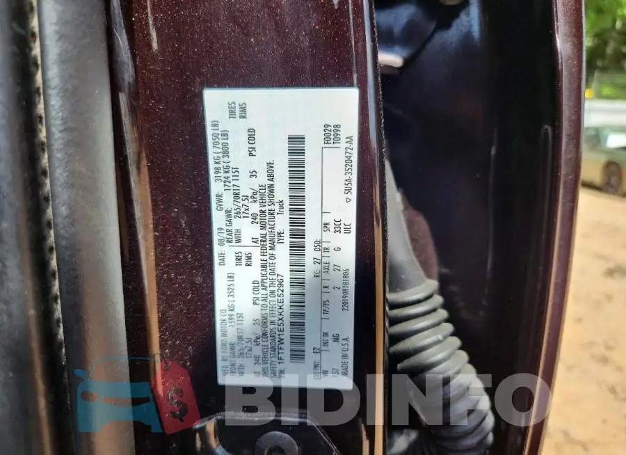 1FTFW1E5XKKE52967 Photo# 12