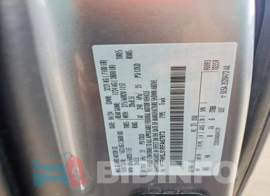1FTFW5L51RFA67973 Photo# 13