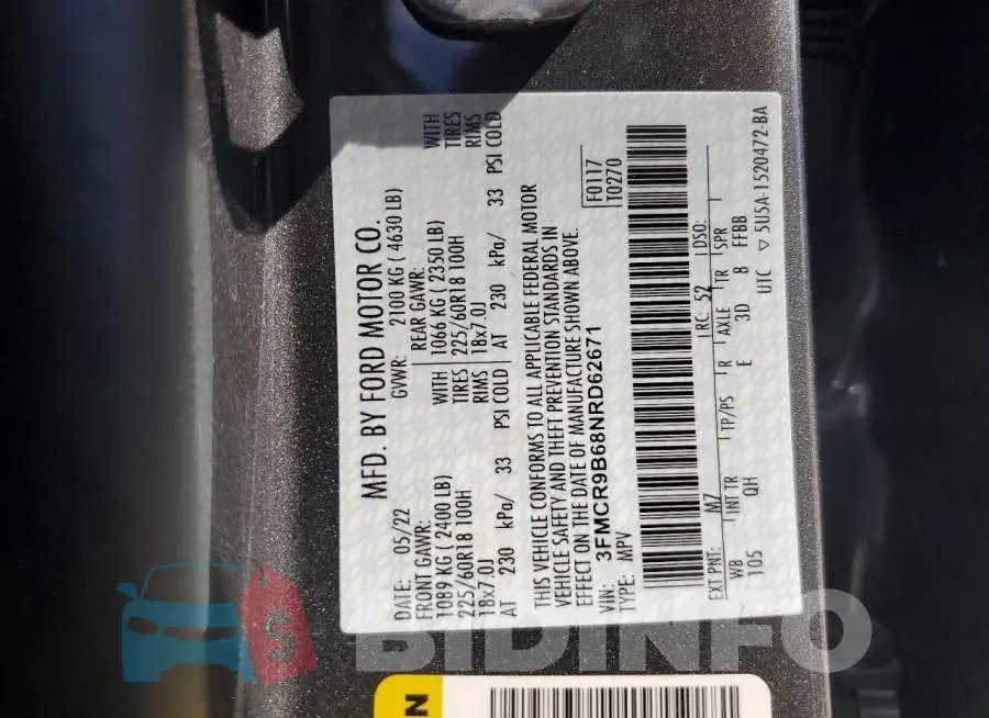 3FMCR9B68NRD62671 Photo# 13