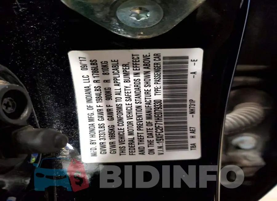 19XFC2F71HE079330 Photo# 12