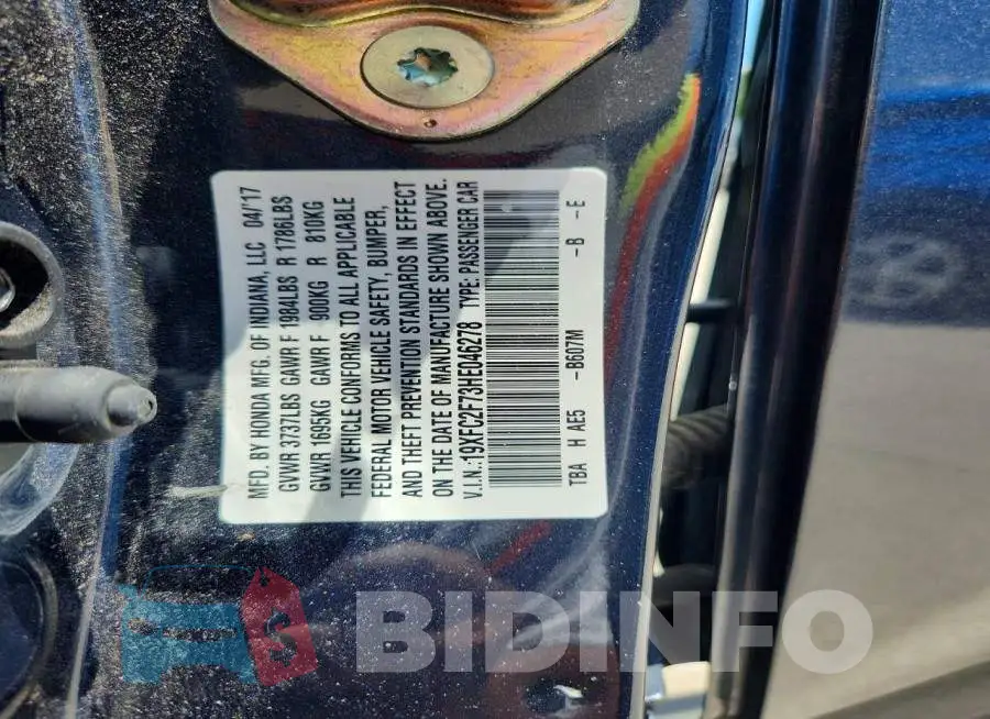19XFC2F73HE046278 Photo# 12
