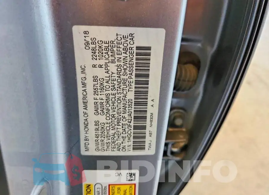 1HGCV3F42JA013520 Photo# 12