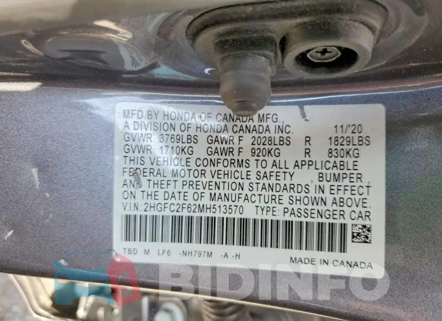2HGFC2F62MH513570 Photo# 12