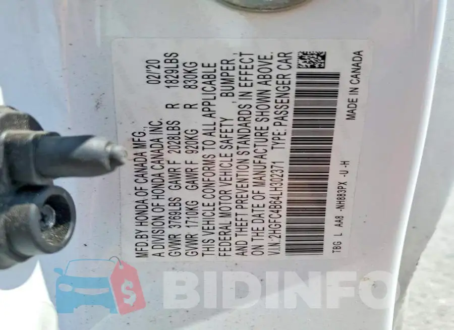 2HGFC4B64LH302371 Photo# 13