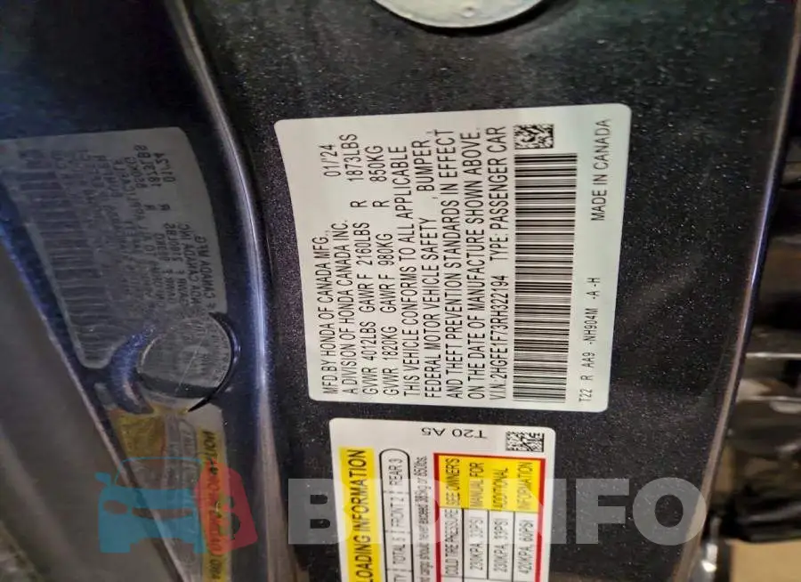 2HGFE1F73RH322194 Photo# 12