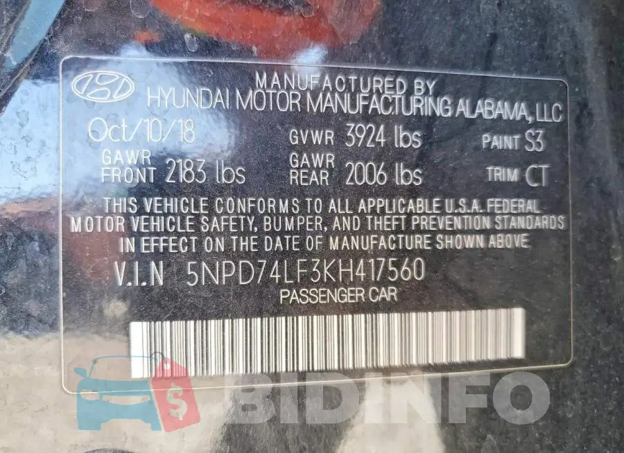 5NPD74LF3KH417560 Photo# 12