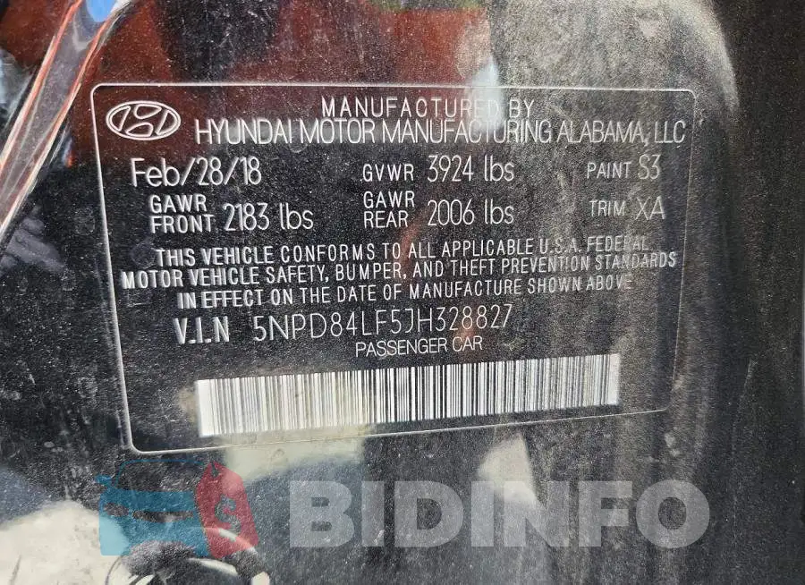 5NPD84LF5JH328827 Photo# 12