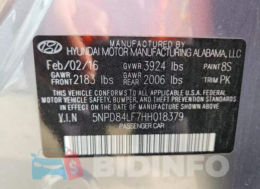 5NPD84LF7HH018379 Photo# 13