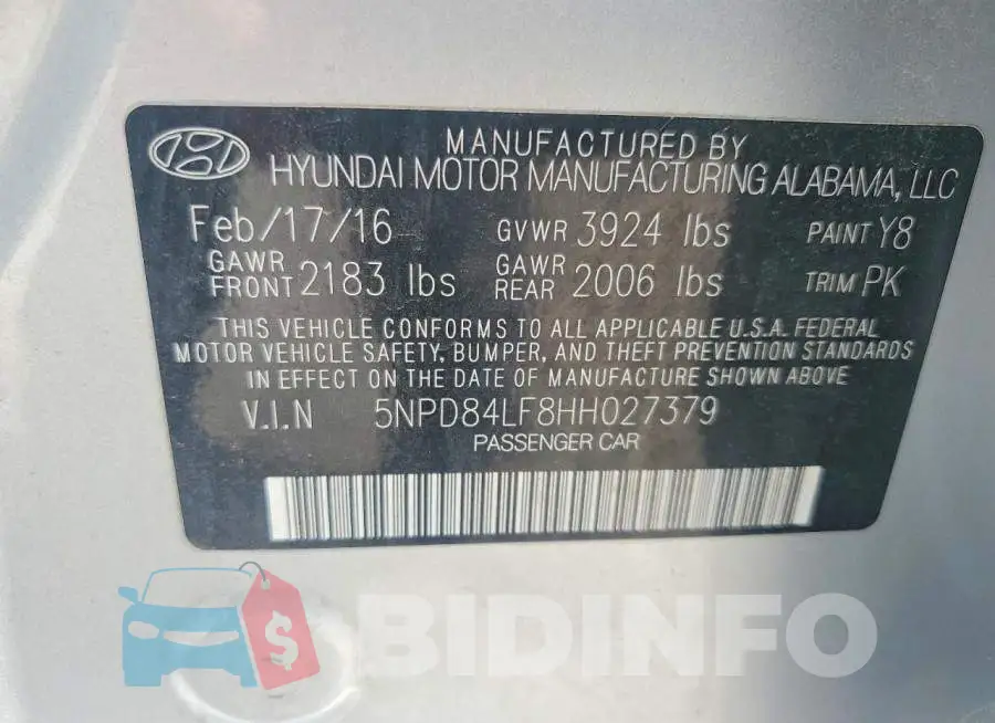 5NPD84LF8HH027379 Photo# 12