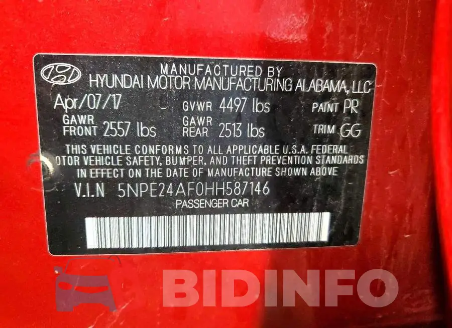 5NPE24AF0HH587146 Photo# 12