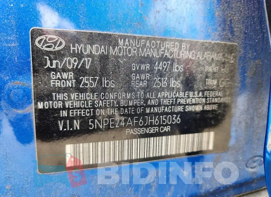 5NPE24AF6JH615036 Photo# 13