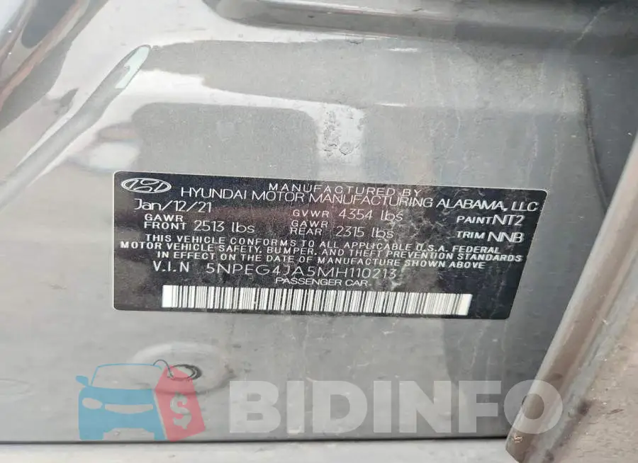 5NPEG4JA5MH110213 Photo# 12