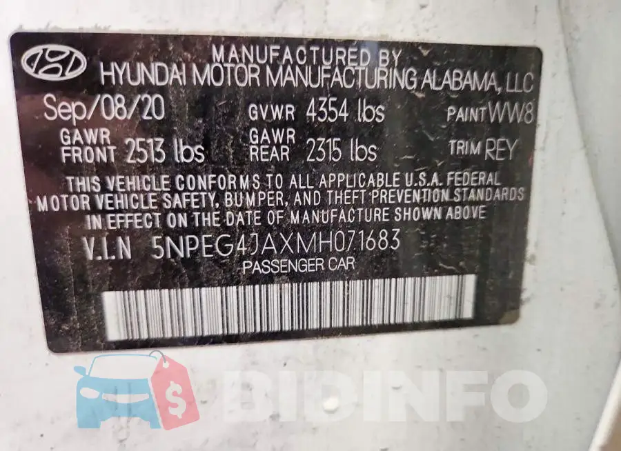 5NPEG4JAXMH071683 Photo# 12