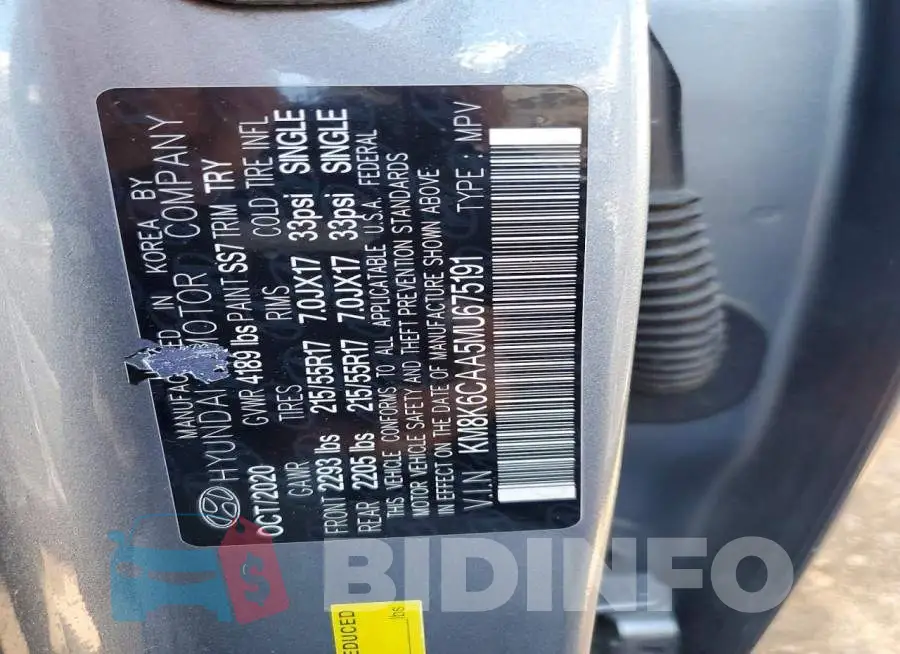 KM8K6CAA5MU675191 Photo# 12
