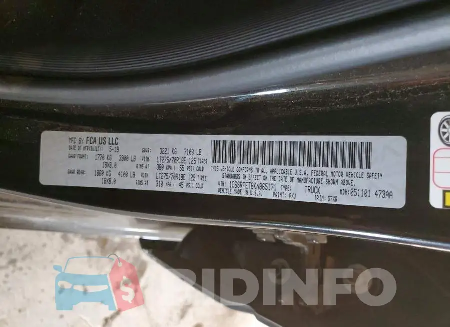 1C6SRFET8KN865171 Photo# 12