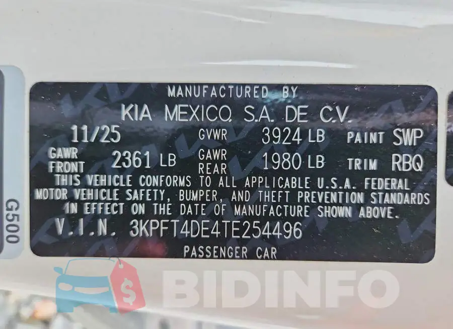 3KPFT4DE4TE254496 Photo# 12
