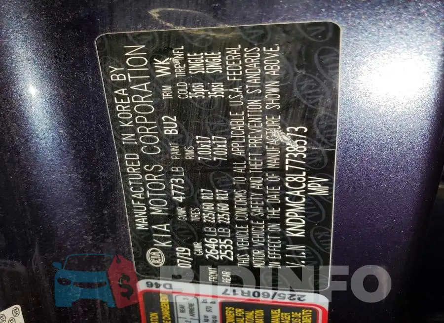 KNDPMCAC8L7738573 Photo# 13