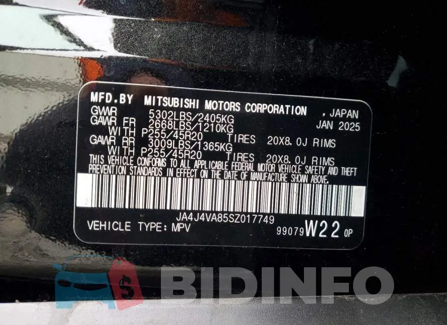 JA4J4VA85SZ017749 Photo# 13