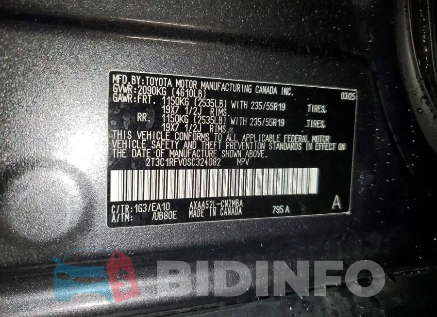 2T3C1RFV0SC324082 Photo# 14